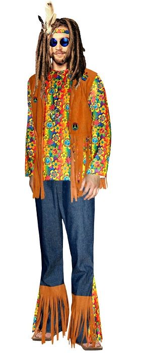 Peace & Love Hippie - Male Adult Costume