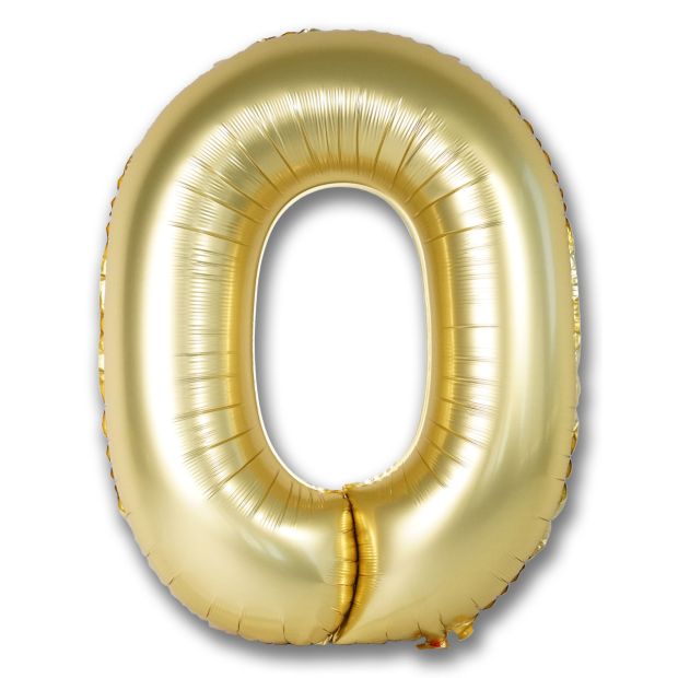 Number 0 Chrome Gold 102cm Foil Balloon
