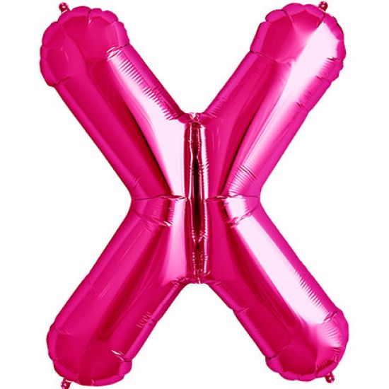 Pink Big Letter X Foil Balloon 