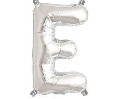 Silver Junior Letter E DIY Air Filled Foil Balloon - Party Affair