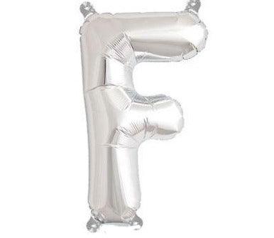 Silver F Letter Foil Balloon