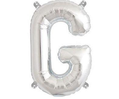 Silver Junior Letter G DIY Air Filled Foil Balloon - Party Affair