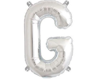 Silver Junior Letter G DIY Air Filled Foil Balloon