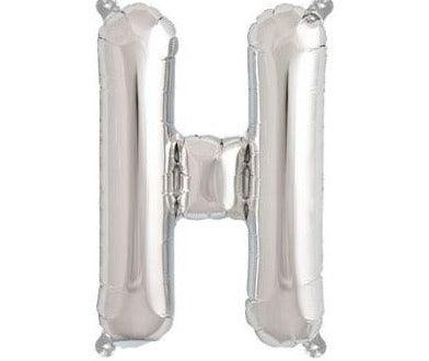 Silver Junior Letter H DIY Air Filled Foil Balloon - Party Affair