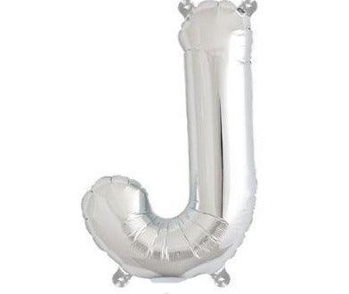 Silver Junior Letter J DIY Air Filled Foil Balloon - Party Affair