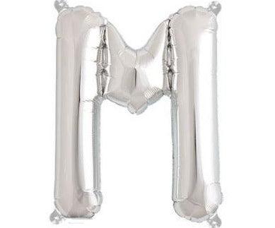 Silver Junior Letter M DIY Air Filled Foil Balloon - Party Affair