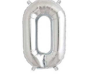 Silver Junior Letter O foil balloon from North Star, air-filled decorative foil balloon for celebrations and events.