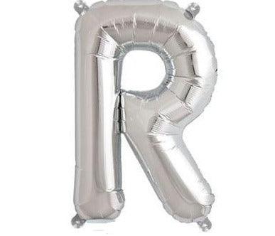 Silver Junior Letter R DIY Air Filled Foil Balloon - Party Affair