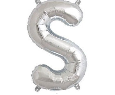 Silver Junior Letter S DIY Air Filled Foil Balloon