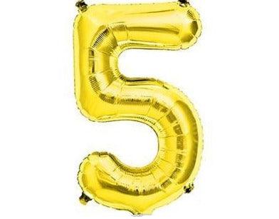 Air Filled Junior 5 Gold DIY Foil Balloon - Party Affair