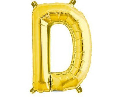 Gold Junior Letter D DIY Air Filled Foil Balloon