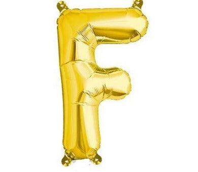 Gold Junior Letter F DIY Air Filled Foil Balloon - Party Affair