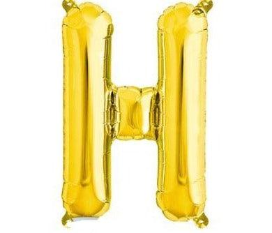 Gold Junior Letter H DIY Air Filled Foil Balloon - Party Affair
