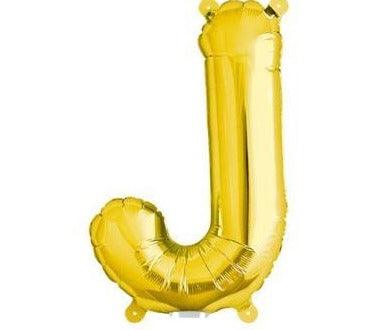 Gold Junior Letter J DIY Air Filled Foil Balloon - Party Affair