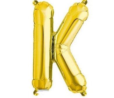 Gold Junior Letter K DIY Air Filled Foil Balloon - Party Affair