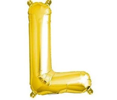 Gold Junior Letter L DIY Air Filled Foil Balloon - Party Affair