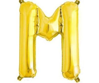 Gold Junior Letter M DIY Air Filled Foil Balloon - Party Affair