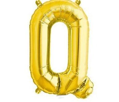 Gold Junior Letter Q DIY Air Filled Foil Balloon - Party Affair