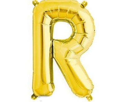 Gold Junior Letter R DIY Air Filled Foil Balloon