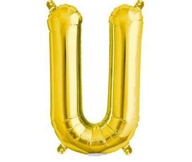 Gold Junior Letter U DIY Air Filled Foil Balloon - Party Affair