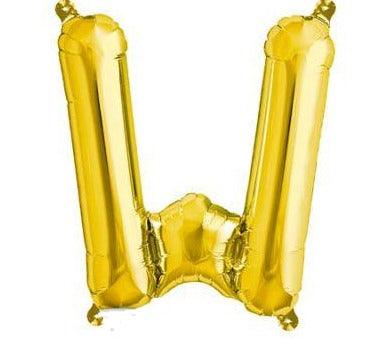 Gold Junior Letter W DIY Air Filled Foil Balloon - Party Affair