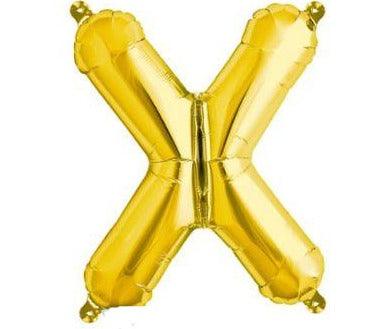 Gold Junior Letter X DIY Air Filled Foil Balloon - Party Affair