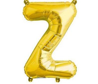 Gold Junior Letter Z DIY Air Filled Foil Balloon - Party Affair
