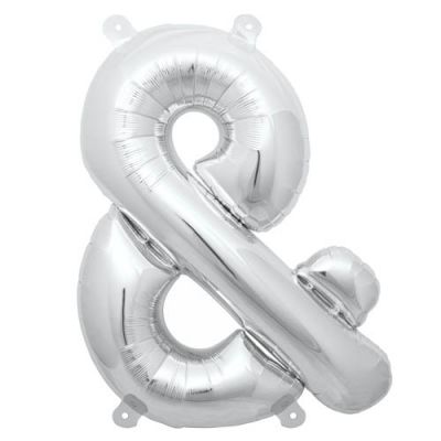 Silver Symbol Ampersand '&' Large Foil Balloon