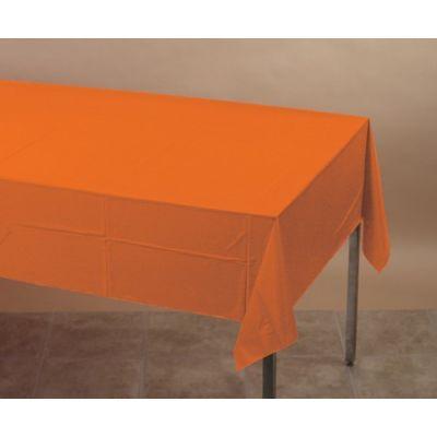 Orange Rectangular Plastic Table Cover - Party Affair