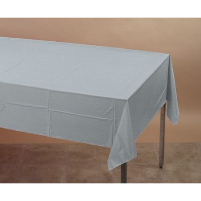 Silver Plastic Rectangular Table Cover