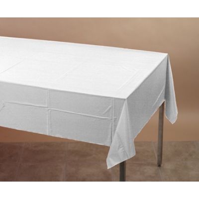 White Plastic Rectangular Table Cover