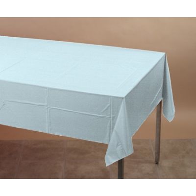 Pastel Blue Rectangular Plastic Table Cover