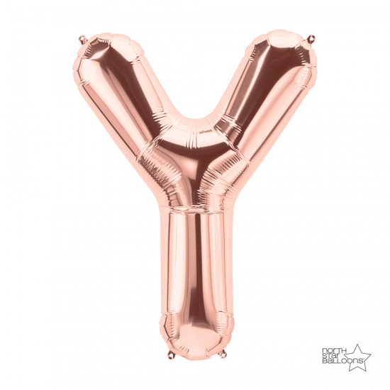 Rose Gold Letter Y 86cm Foil Balloon - Party Affair