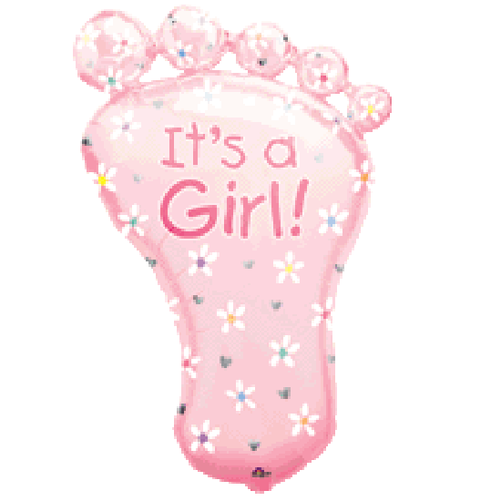 It's A Girl Footprint Foil Balloon Shape