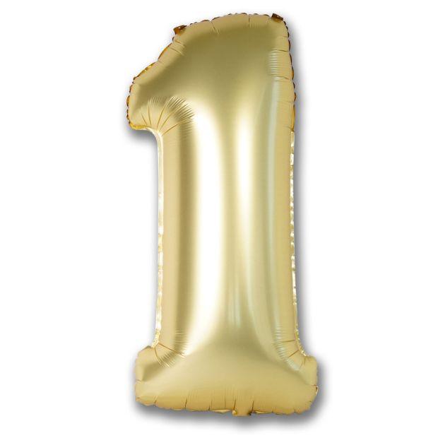 Number 1 Chrome Gold 102cm Foil Balloon - Party Affair