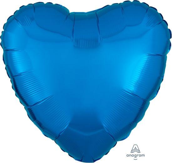 Metallic Blue Heart Shape Foil Balloon - Party Affair