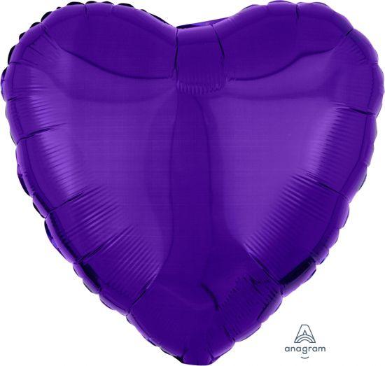 Metallic Purple Heart Foil Balloon - Party Affair