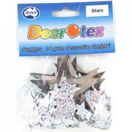 Scatter Assorted Holographic Silver Stars - Party Affair