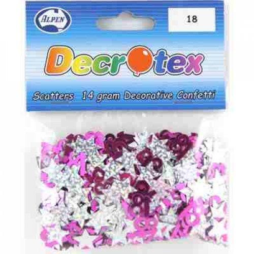 Scatter Pink 18 & Holographic Silver Stars - Party Affair