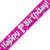 Pink Holographic Happy 1st Birthday Banner