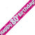 Pink Holographic Happy 80th Birthday Banner