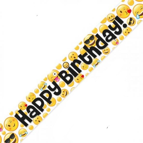 Happy Birthday Emoji Foil Banner