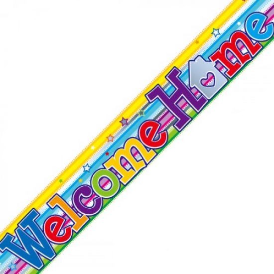 Welcome Home Swirl Holographic Banner