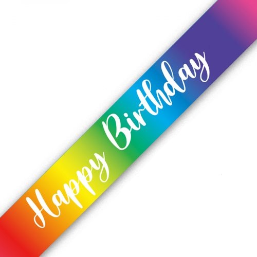 Rainbow Metallic Happy Birthday Banner