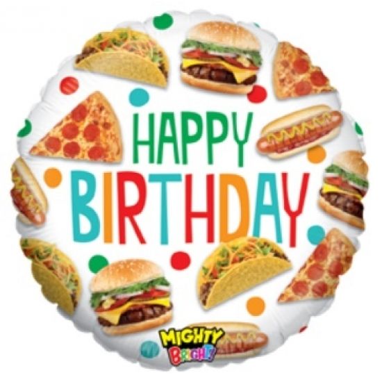 Mighty Food Happy Birthday Plastic Balloon