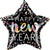 Iridescent New Year Star Foil Balloon