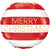 Merry Christmas Red Stripes Foil Balloon