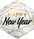 New Year Marble Rectangles Foil Balloon Shape