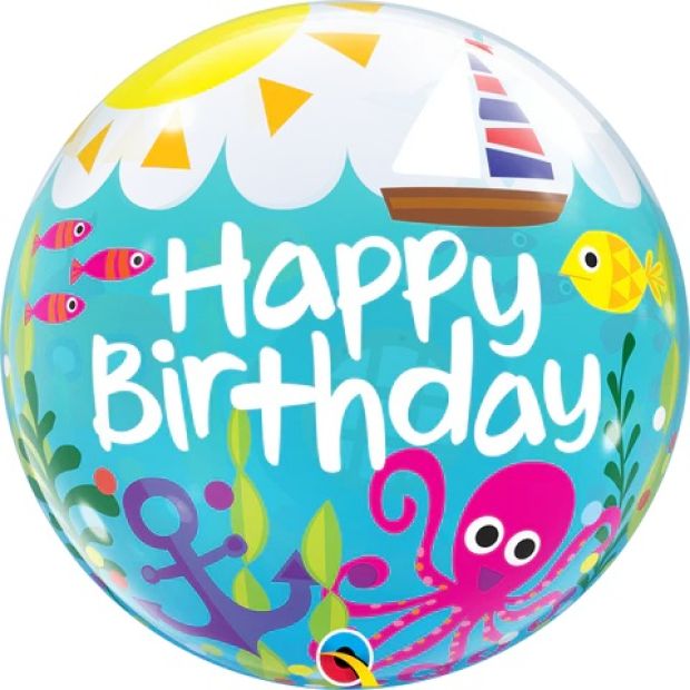 Maritime Fun Birthday Plastic Bubble Balloon