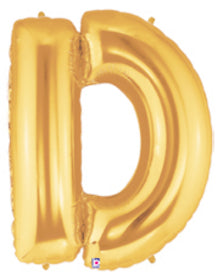 Letter D 100cm Gold Foil Balloon